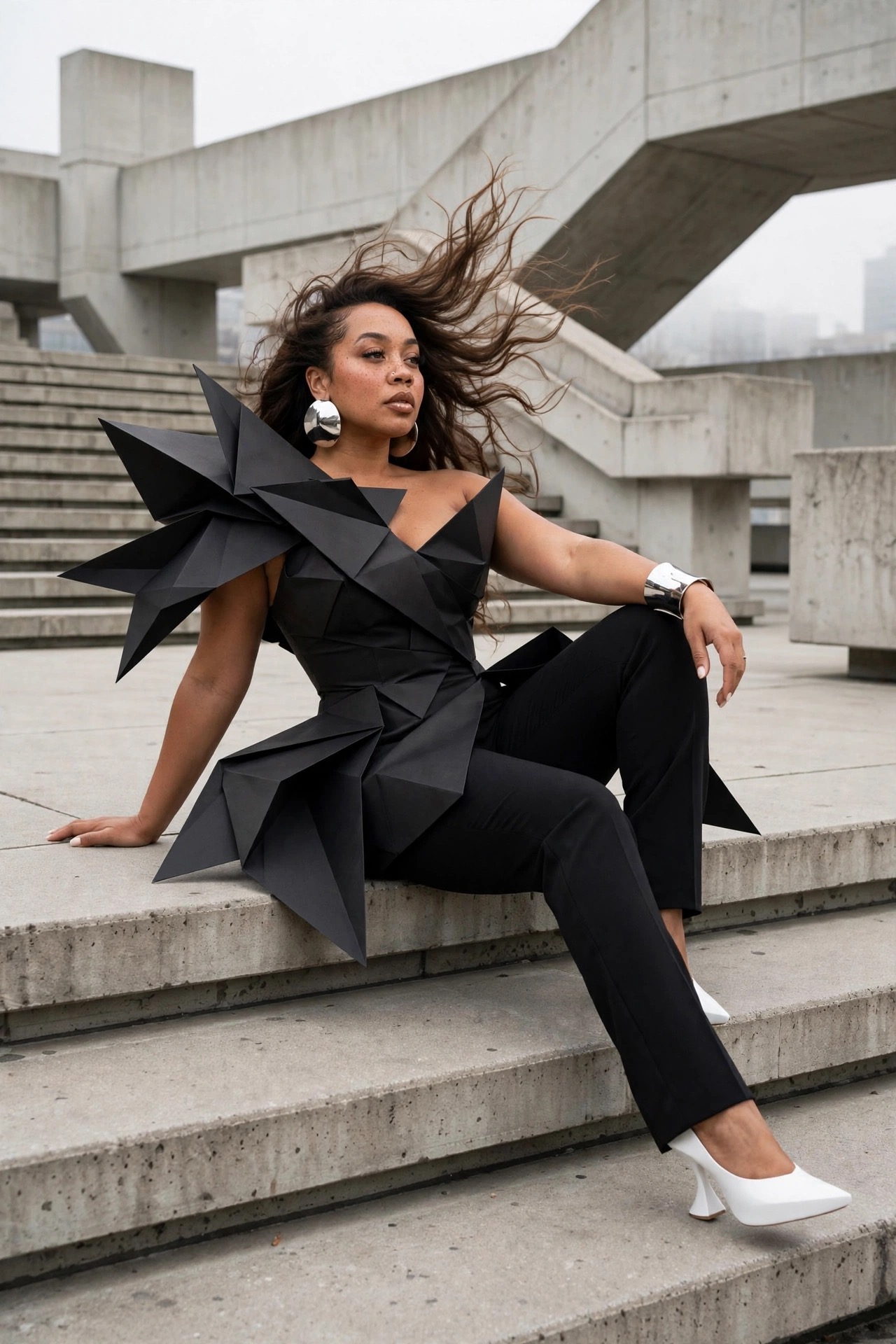Coach Lisa in sculptural black editorial fashion
